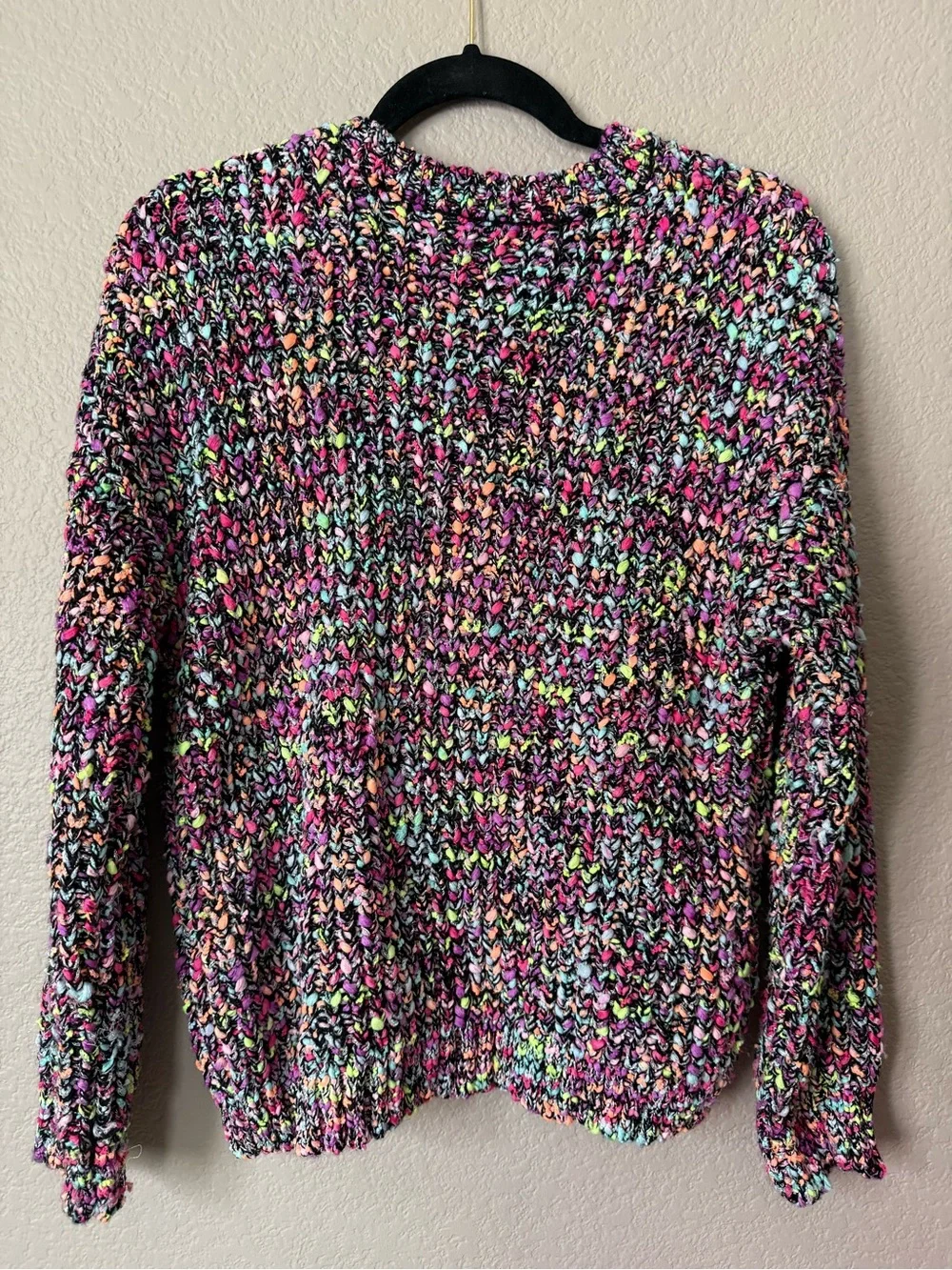Justice Multicolor Knit Sweater - Pink, Black, Green, Blue, Yellow
